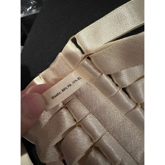 Bordelle Women's Large Signature Cream Gold Webbed Suspender Belt - Picture 8 of 8